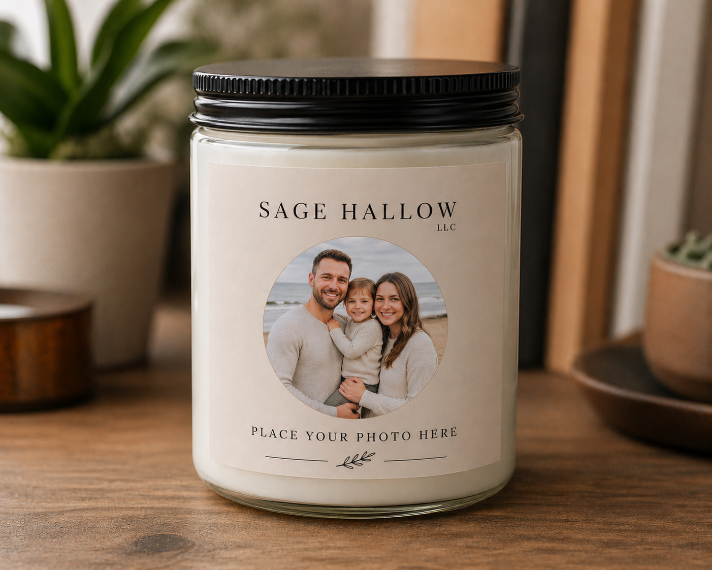 Custom Photo Label Candle